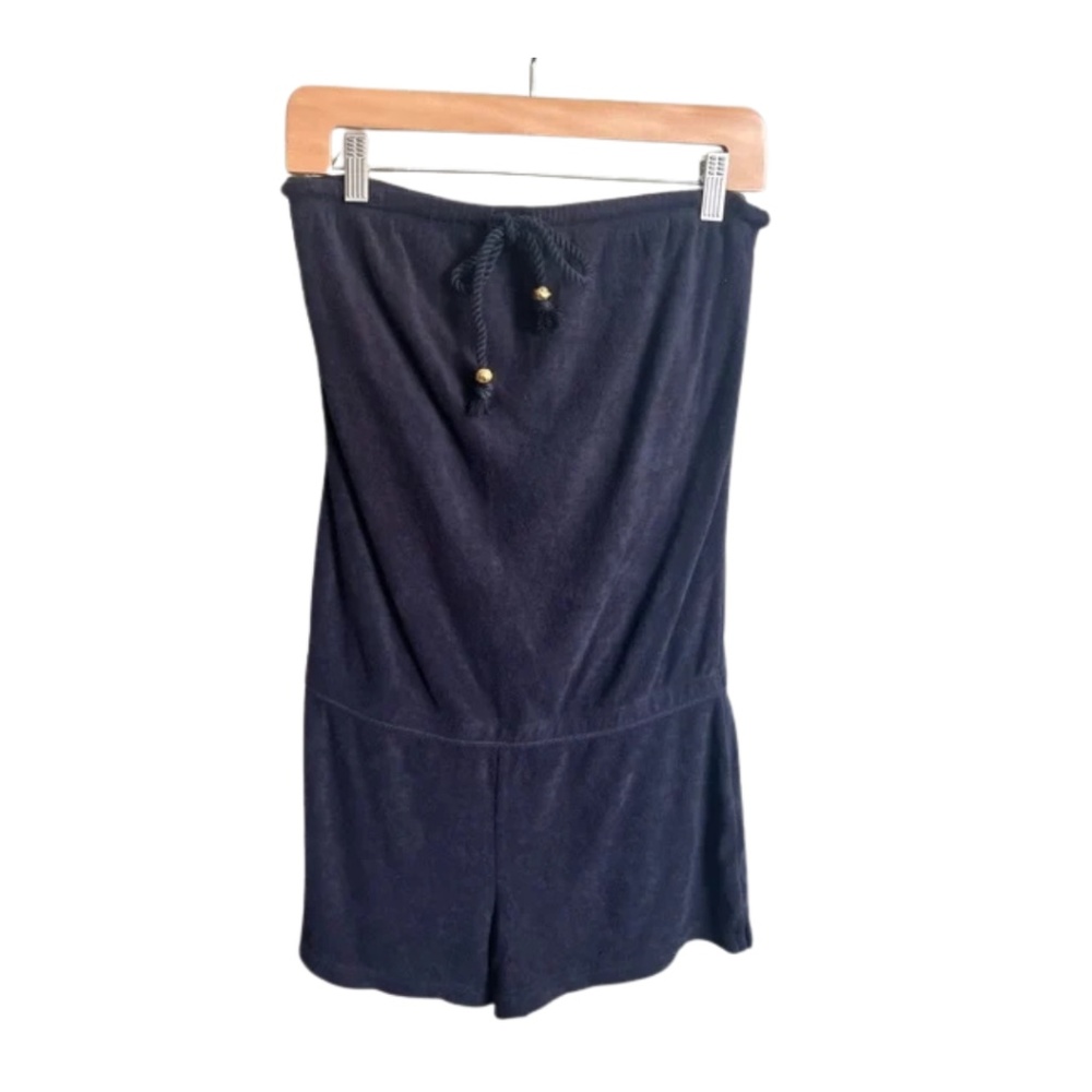 Juicy Couture Navy Strapless Romper | Rope Tie Detail | Size S